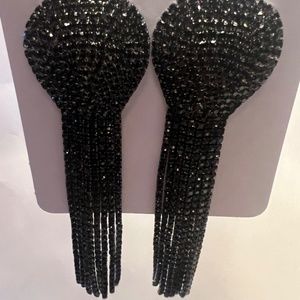 Black Rhinestone Statement Earrings